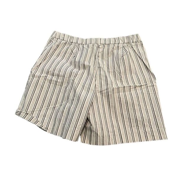 KIM ROGERS Neutral Striped Shorts Size 14 - Picture 2 of 7